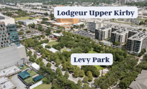 Aerial view of Levy Park and Lodgeur Upper Kirby